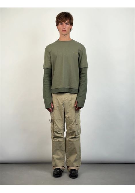 t-shirt roque double hem uomo verde CARRER | ROQUE DOUBLE HEM LONG SLEEVEDOUBLE GREEN